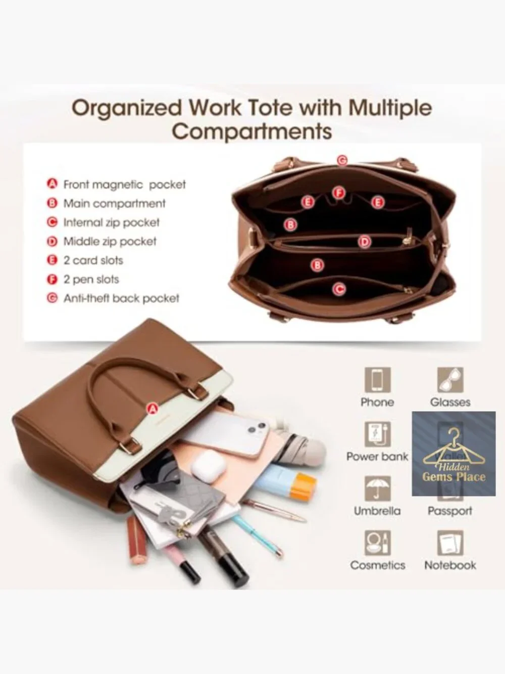PU Leather Satchel Purse with Bowknot, Fits iPad